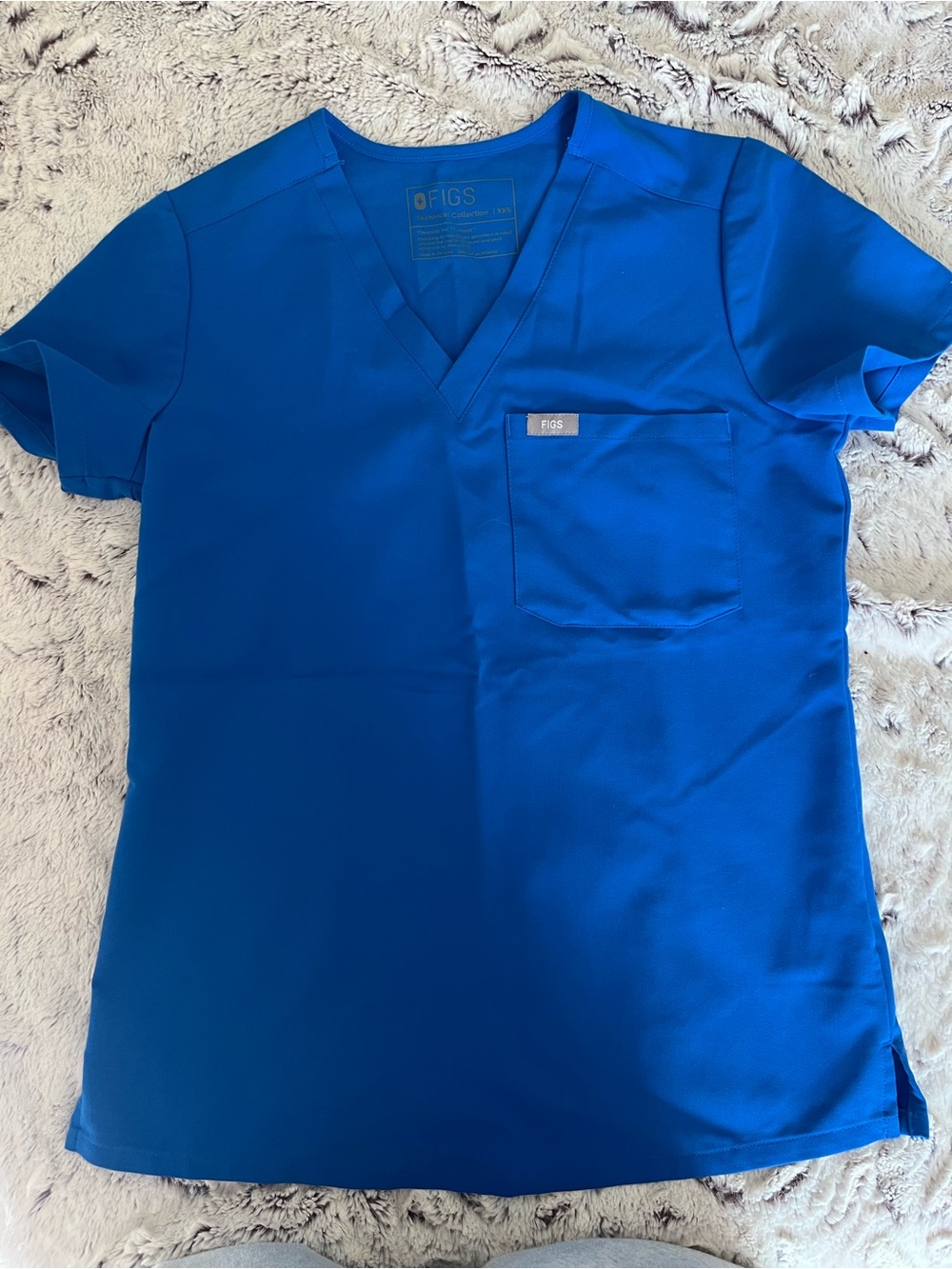 Figs Women's V-Neck Scrub Top in Cobalt Blue